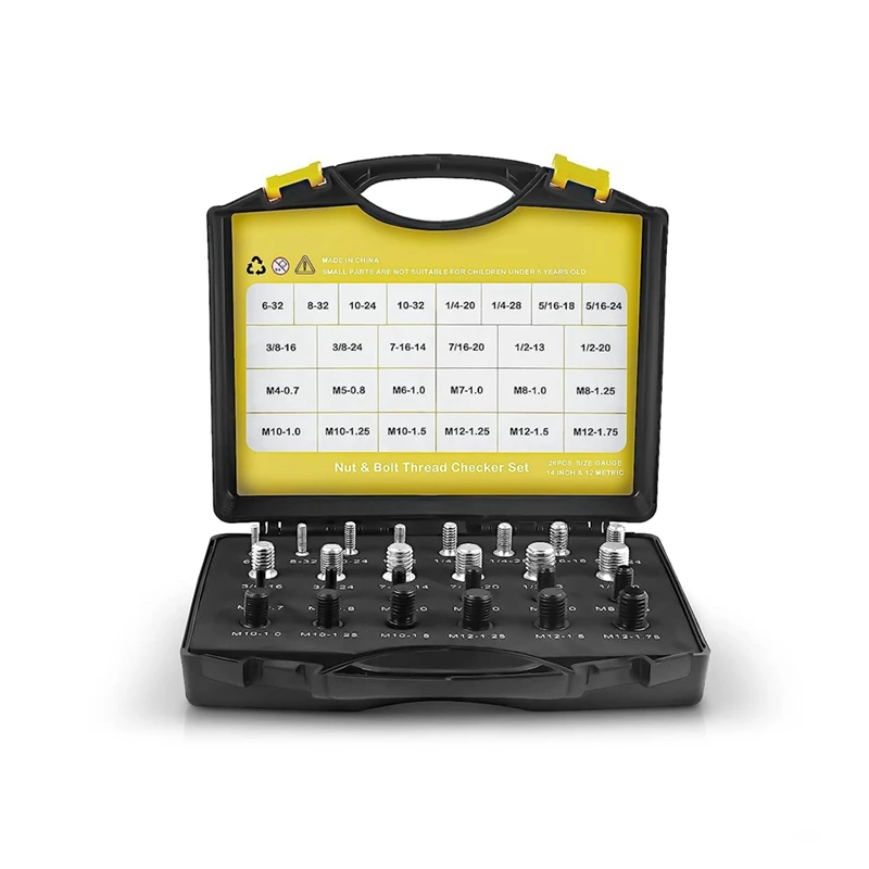 26Pcs Nut And Bolt Thread Checker- Thread Gauge Suitable For Detecting Fixed Bolts Or Threaded Holes In Enclosed Areas
26Pcs Nut And Bolt Thread Checker- Thread Gauge Suitable For Detecting Fixed Bolts Or Threaded Holes In Enclosed Areas