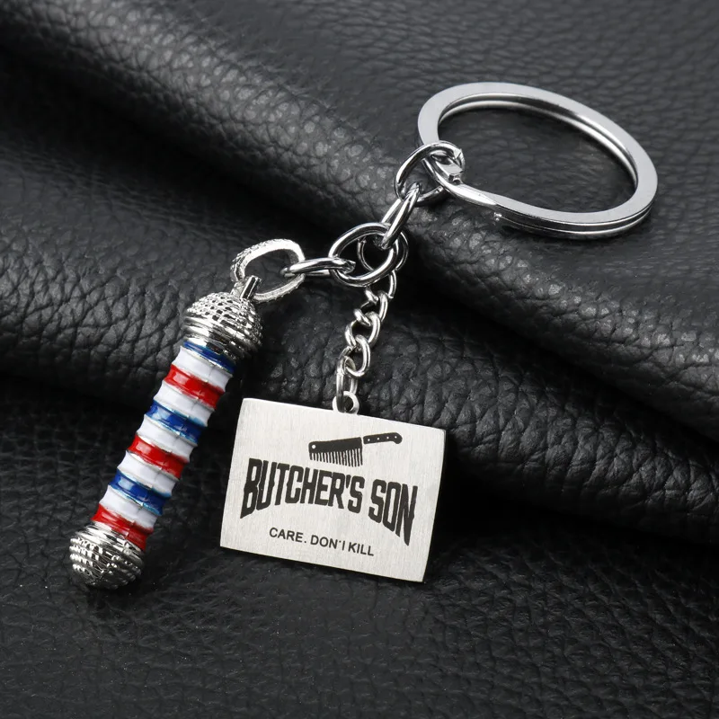 Barber Shop Logo Keychain for Men 2023 New Fashion Metal Enamel Rotating Light Keyring Car Backpack Key Holder Accessories
Barber Shop Logo Keychain for Men 2023 New Fashion Metal Enamel Rotating Light Keyring Car Backpack Key Holder Accessories