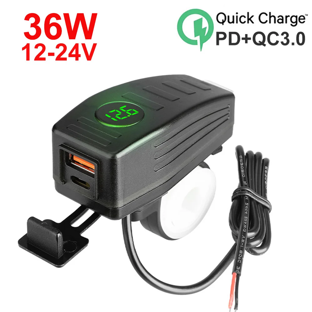 Motorcycle USB Charger With Voltmeter PD QC3.0 Handlebar Fast Charging 12/24V Waterproof Socket Adapter Motorcycle Accessories
Motorcycle USB Charger With Voltmeter PD QC3.0 Handlebar Fast Charging 12/24V Waterproof Socket Adapter Motorcycle Accessories