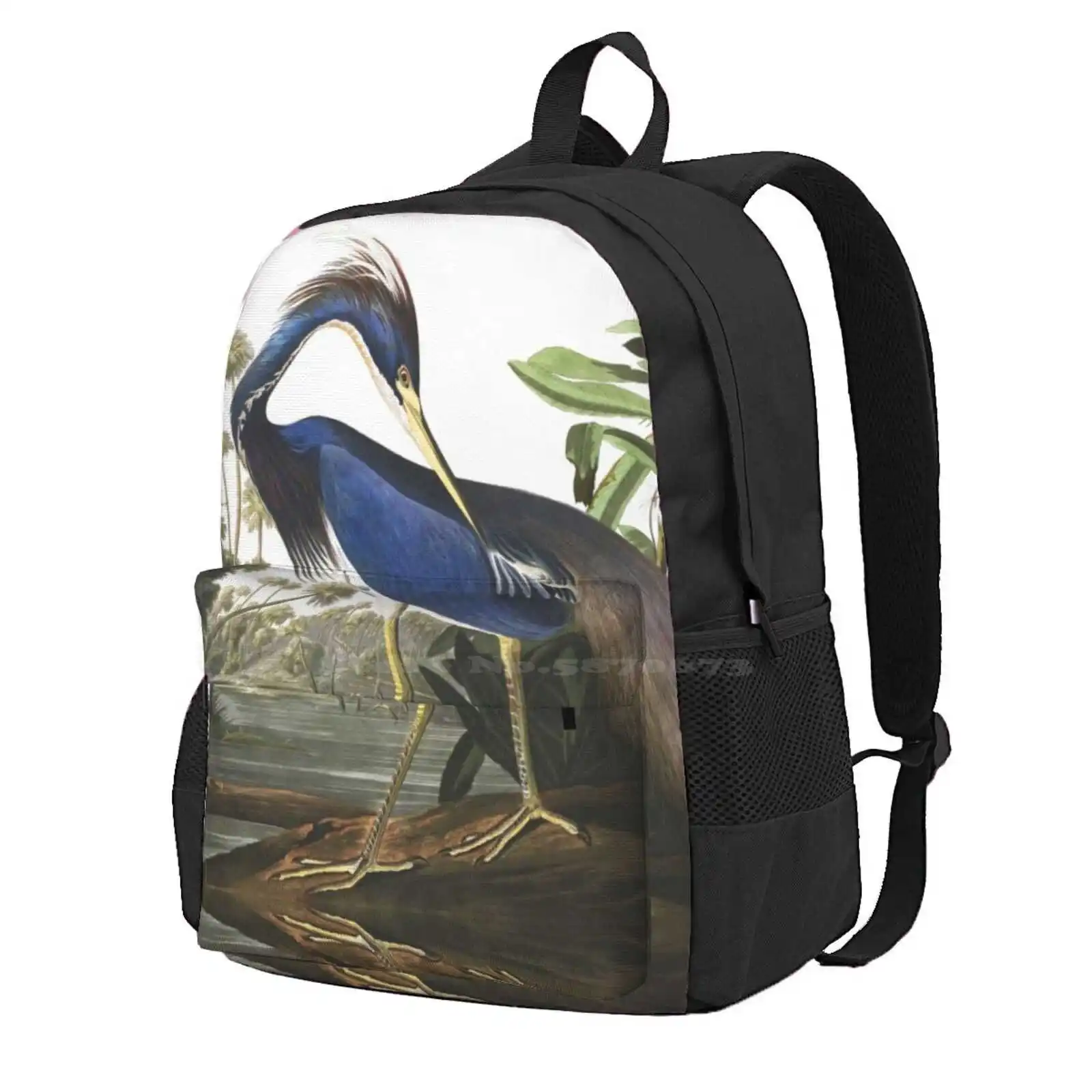 Tricolored Heron - John James Audubon горячая Распродажа школьный рюкзак модные сумки птицы Флора