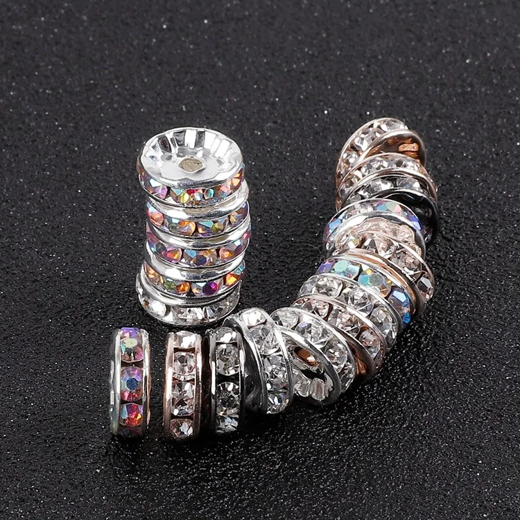 50pcs Gold/Silver Color Rhinestone Zircon Bead Loose Spacer Beads for DIY Jewelry Making Bracelet Accessories Fittings Supplier 
50pcs Gold/Silver Color Rhinestone Zircon Bead Loose Spacer Beads for DIY Jewelry Making Bracelet Accessories Fittings Supplier