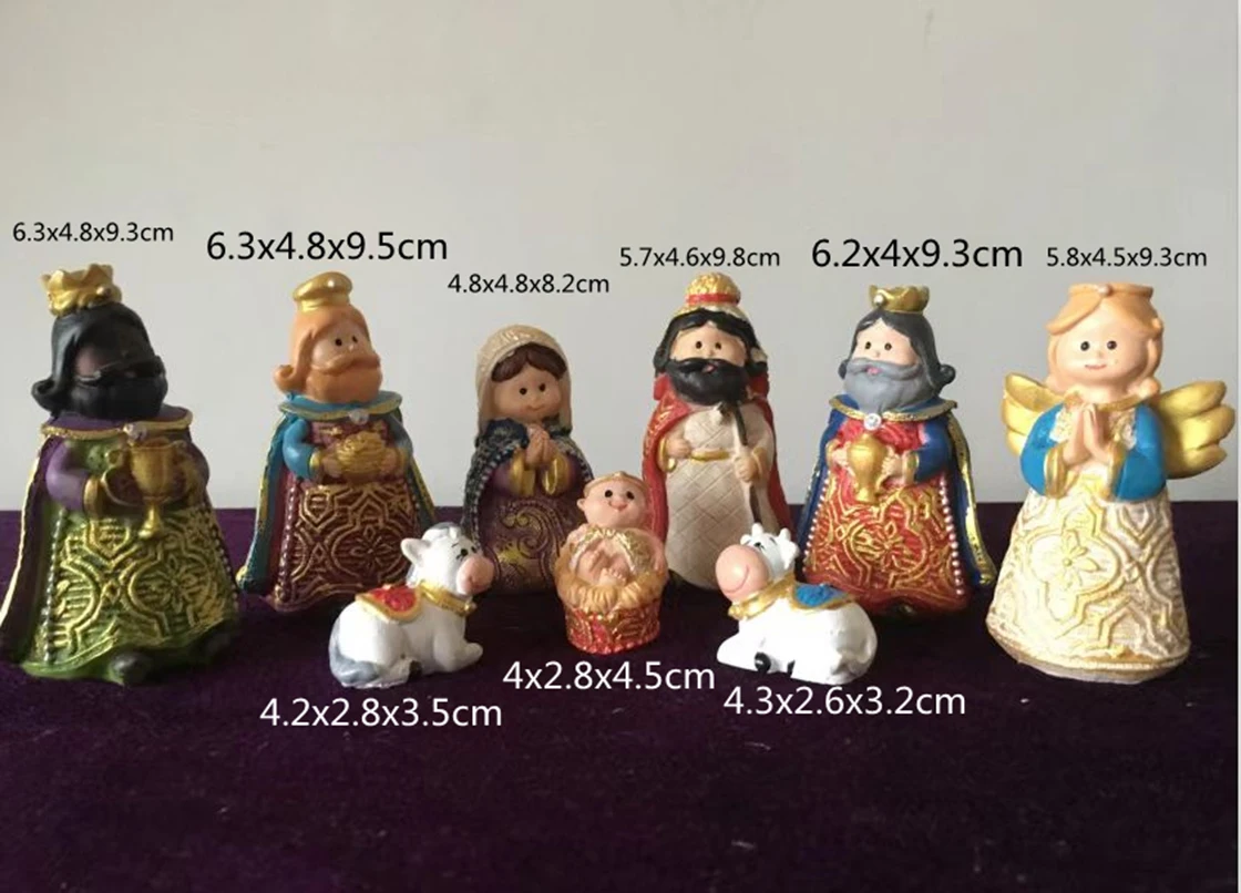 9pcs Cute Nativity Set Christmas Manger Scene Miniature Kids Nativity Crib Resin Crafts Desktop Religious Ornaments
9pcs Cute Nativity Set Christmas Manger Scene Miniature Kids Nativity Crib Resin Crafts Desktop Religious Ornaments