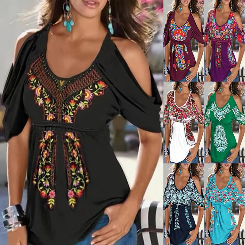 fashion woman blouses 2022 Summer loose V-neck smocked printed off-the-shoulder short-sleeve T-shirt crop top Woman clothes
fashion woman blouses 2022 Summer loose V-neck smocked printed off-the-shoulder short-sleeve T-shirt crop top Woman clothes