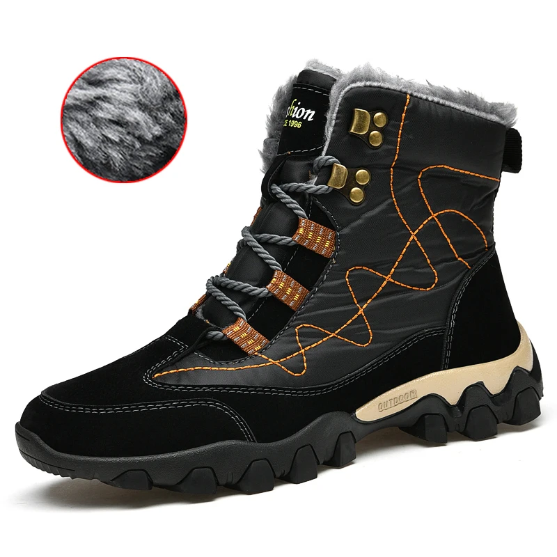 Winter Men's Snow Boots Warm Plush Outdoor Hiking Shoes Big Sizes Anti-Slip Waterproof Motorcycle Boots Military Work Shoes Men
Winter Men's Snow Boots Warm Plush Outdoor Hiking Shoes Big Sizes Anti-Slip Waterproof Motorcycle Boots Military Work Shoes Men