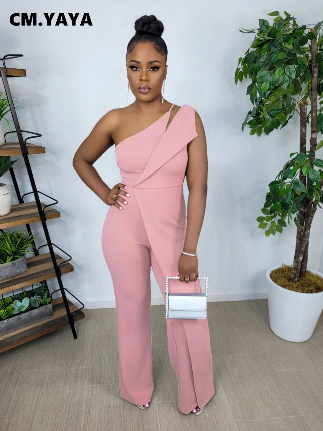 CMYAYA Elegant Women One Shoulder High Waist Patchwork Straight Sleeveless Pink Jumpsuit 2022 Summer Office Lady Party Playsuit
CMYAYA Elegant Women One Shoulder High Waist Patchwork Straight Sleeveless Pink Jumpsuit 2022 Summer Office Lady Party Playsuit