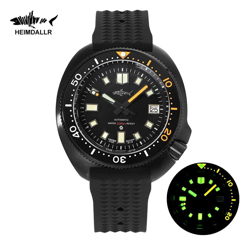 Heimdallr Men's watches 44mm PVD 6105 Turtle Diver Watch Japan NH35 Movement Automatic 200M Waterproof Ceramic Bezel Wristwatch
Heimdallr Men's watches 44mm PVD 6105 Turtle Diver Watch Japan NH35 Movement Automatic 200M Waterproof Ceramic Bezel Wristwatch