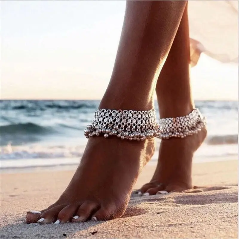 

New Fashion Sexy Vintage bells Anklet Chain Lots Bell Beads Ankle Bracelet Foot Jewelry For Women Barefoot Sandal