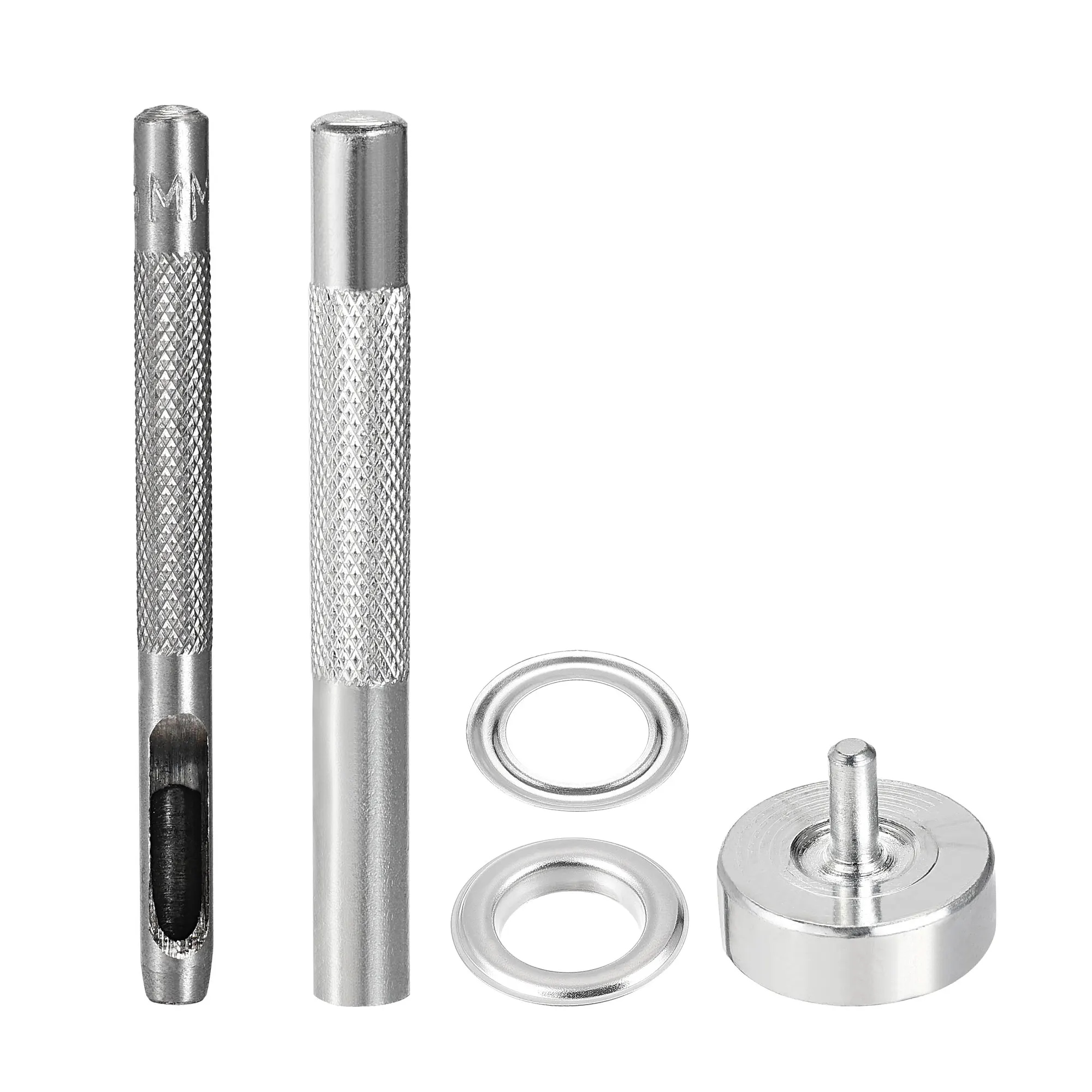 Uxcell Grommet Tool Kit 100 Sets Copper Eyelets with 3pcs Setting Tools, 5mm Inside Dia. Silver Tone
Uxcell Grommet Tool Kit 100 Sets Copper Eyelets with 3pcs Setting Tools, 5mm Inside Dia. Silver Tone