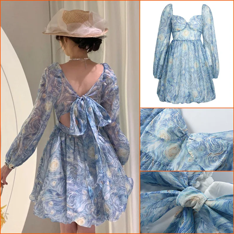 Miu Palace Style Puff Sleeve Dress Female Design Sense Niche Irregular Seaside Holiday Floral Dress Fairy Dress
Miu Palace Style Puff Sleeve Dress Female Design Sense Niche Irregular Seaside Holiday Floral Dress Fairy Dress