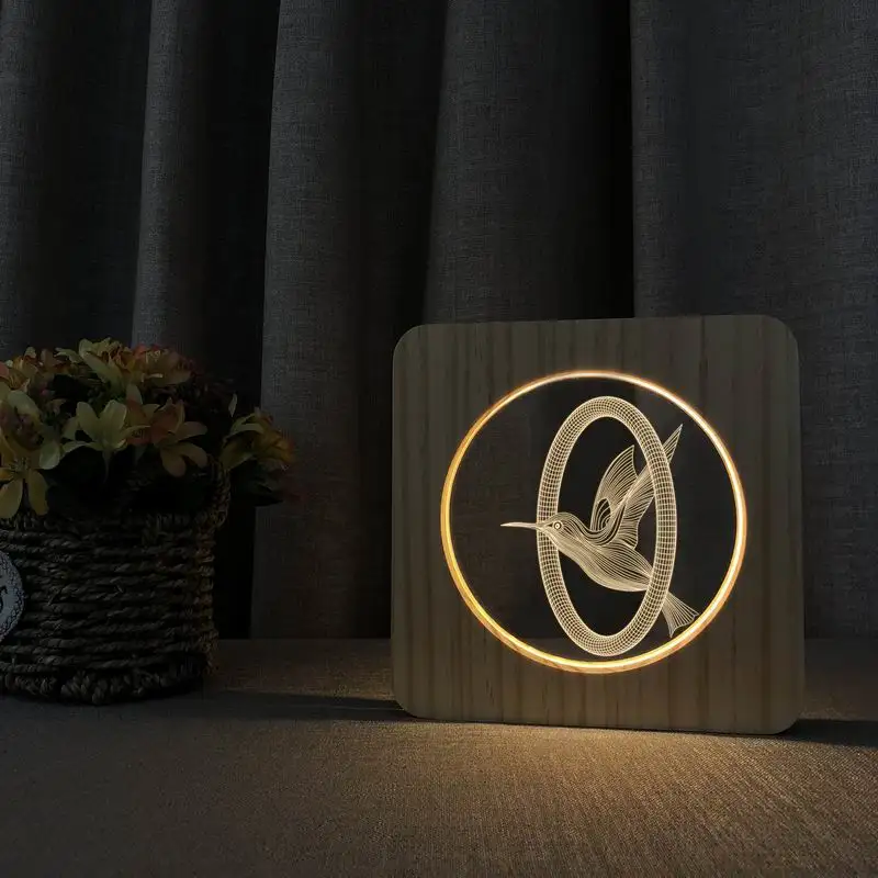 3D Desk Lamp Ring and Pigeon Soft Warm White Colors Wood Acrylic Table Lamp for Boys Gifts with USB Power
3D Desk Lamp Ring and Pigeon Soft Warm White Colors Wood Acrylic Table Lamp for Boys Gifts with USB Power