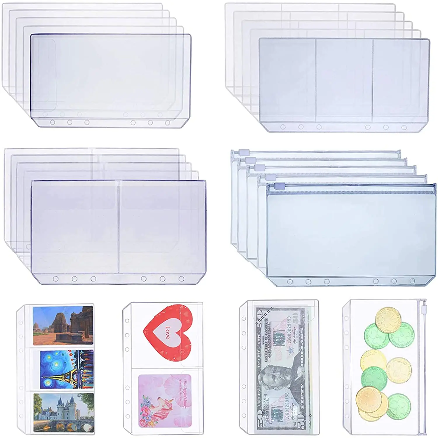 6PCS Clear A6 File Holder Transparent PVC Loose Leaf Pouch Self-Styled Zipper Filing Organizer Bags
6PCS Clear A6 File Holder Transparent PVC Loose Leaf Pouch Self-Styled Zipper Filing Organizer Bags