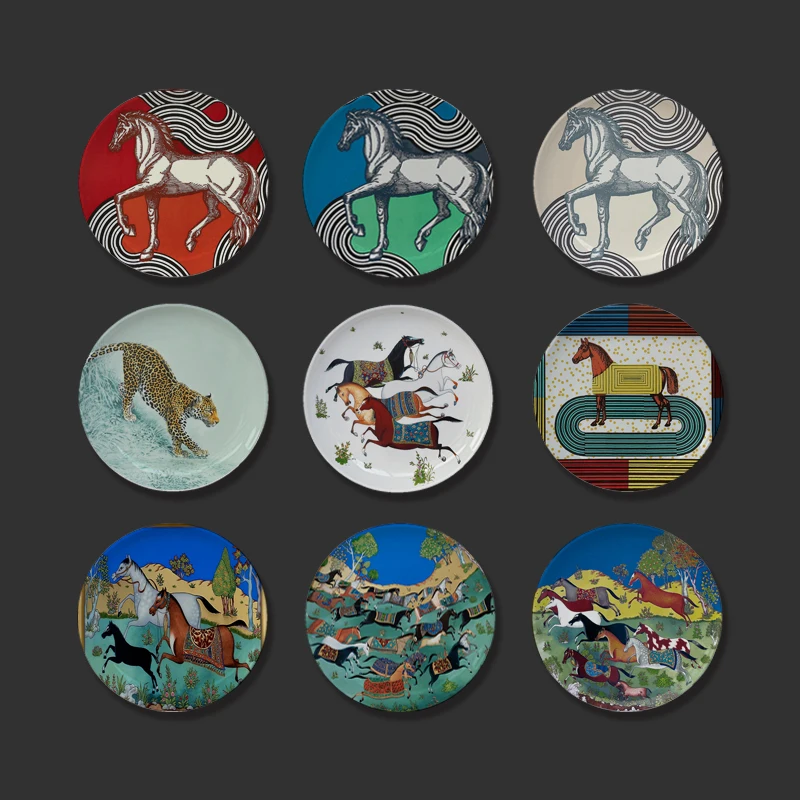 Equatorial jungle Horse Series dinner plate European ceramic decoration plate model room display plate decoration
Equatorial jungle Horse Series dinner plate European ceramic decoration plate model room display plate decoration
