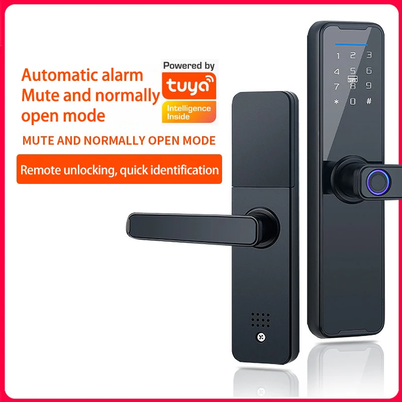 

Электронный дверной замок с Wi-Fi управлением через приложение Tuya/Биометрическим отпечатком пальца/смарт-картой/паролем/ключом, высокое каче...