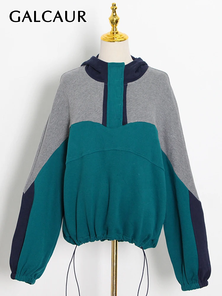 GALCAUR Patchwork Colorblock Sweatshirt For Female With Hat Long Sleeve Loose Hem Adjustable Women's Casual Sweatshirt New
GALCAUR Patchwork Colorblock Sweatshirt For Female With Hat Long Sleeve Loose Hem Adjustable Women's Casual Sweatshirt New