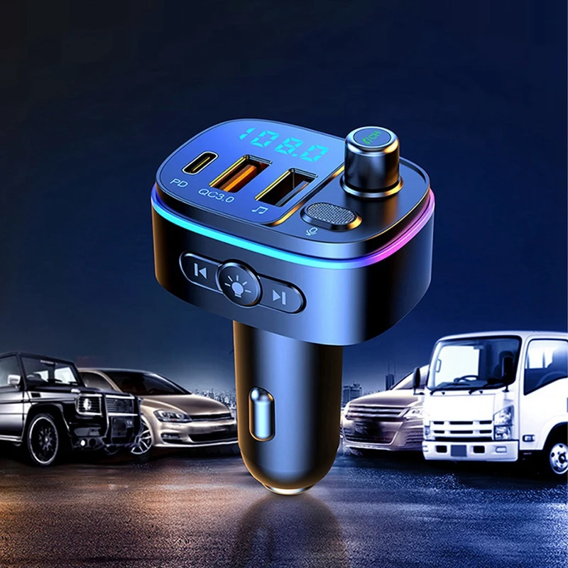 FM-трансмиттер, Bluetooth, Автомобильный MP3-плеер, беспроводной автомобильный комплект громкой связи с PD Type-C QC3.0, быстрое автомобильное зарядное у...
FM-трансмиттер, Bluetooth, Автомобильный MP3-плеер, беспроводной автомобильный комплект громкой связи с PD Type-C QC3.0, быстрое автомобильное зарядное у...