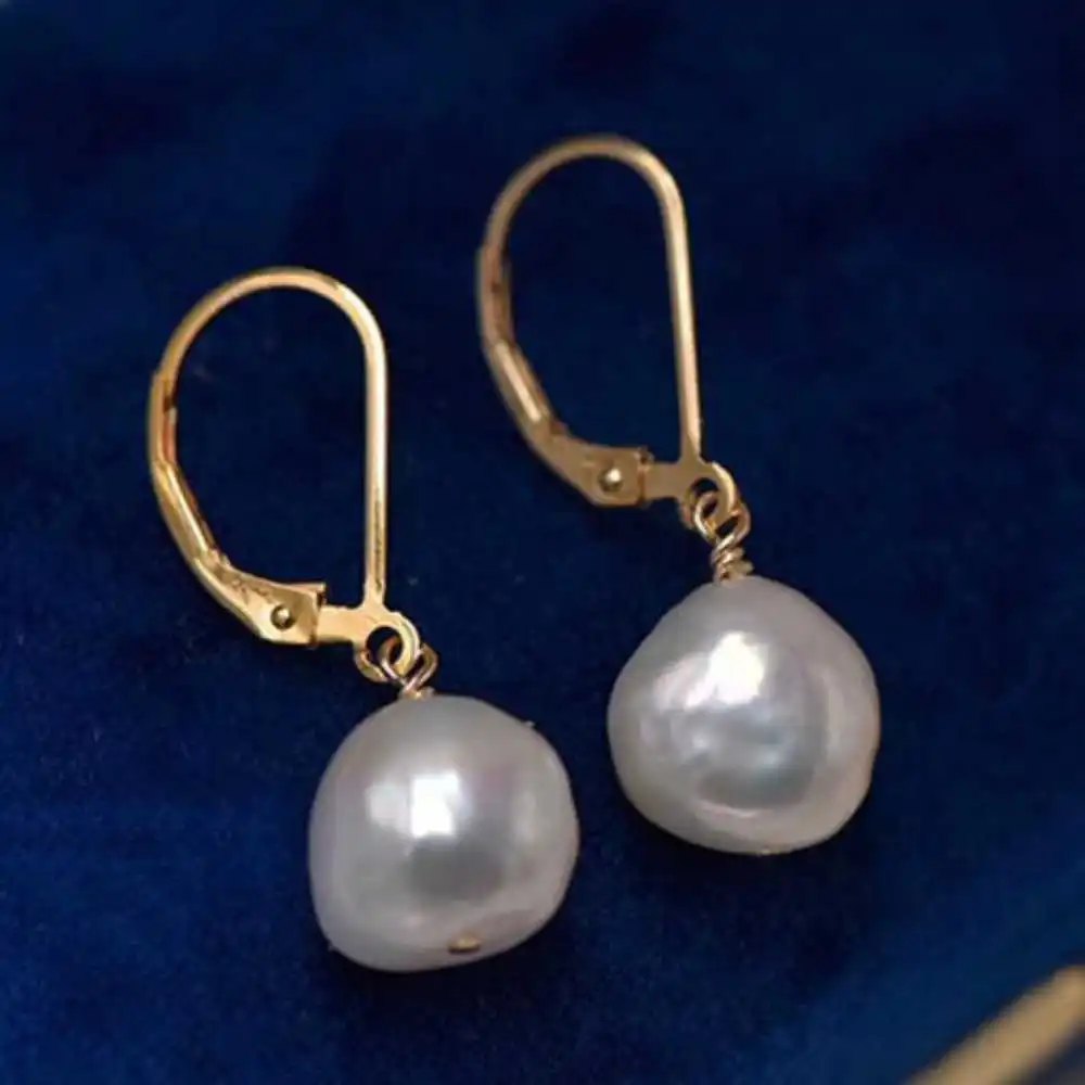 10-11MM Natural AAA Baroque White pearl Dangle Earrings 14K Beautiful Lucky Aquaculture New Year FOOL'S DAY Jewelry Easter
10-11MM Natural AAA Baroque White pearl Dangle Earrings 14K Beautiful Lucky Aquaculture New Year FOOL'S DAY Jewelry Easter