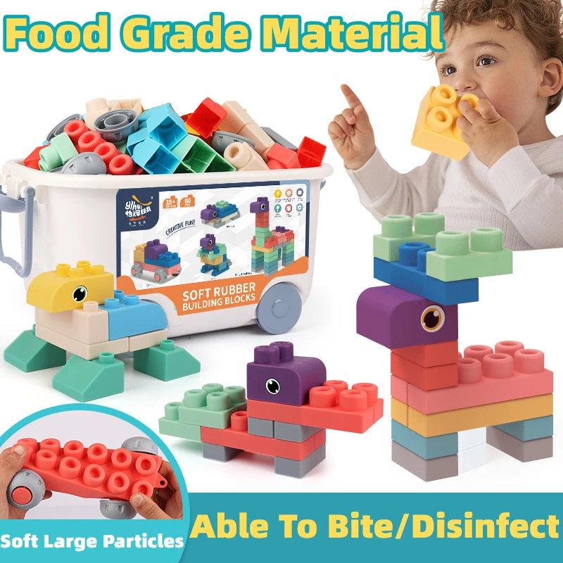 50PCS Big Size Soft Plastic Blocks Baby Toys Can Be Chewed Boile in Water 0-3 Years Old Building Assembly 3D Puzzle Game Gift
50PCS Big Size Soft Plastic Blocks Baby Toys Can Be Chewed Boile in Water 0-3 Years Old Building Assembly 3D Puzzle Game Gift