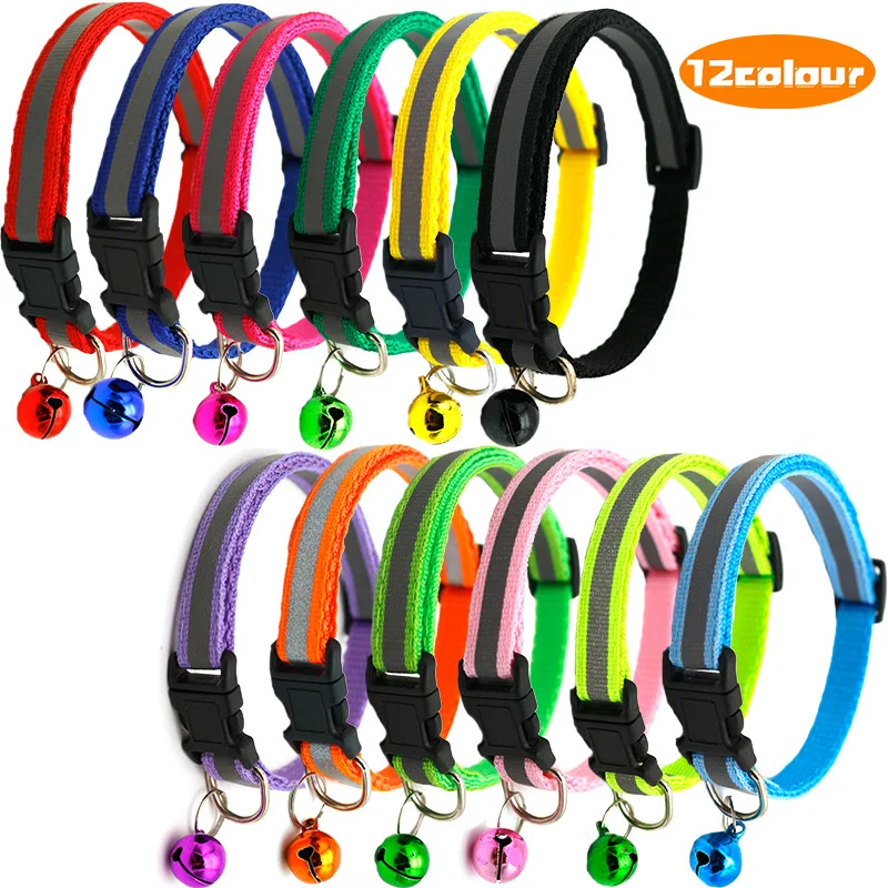 New Colors Reflective Breakaway Cat Collar Neck Ring Necklace Bell Pet Products Safety Elastic Adjustable With Soft Material 1PC
New Colors Reflective Breakaway Cat Collar Neck Ring Necklace Bell Pet Products Safety Elastic Adjustable With Soft Material 1PC