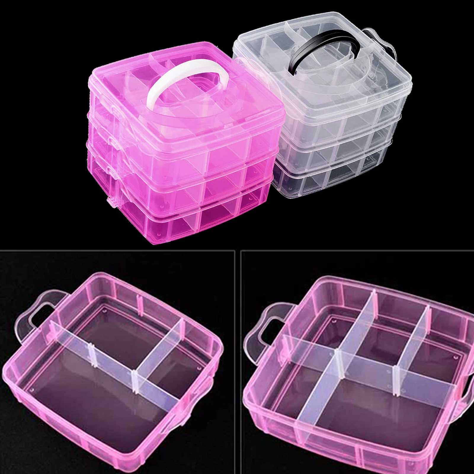 3 Layers 18 Compartments Clear Storage Box Container Jewelry Bead Organizer Case Rangement Plastic Box All For Manicure Nails
3 Layers 18 Compartments Clear Storage Box Container Jewelry Bead Organizer Case Rangement Plastic Box All For Manicure Nails