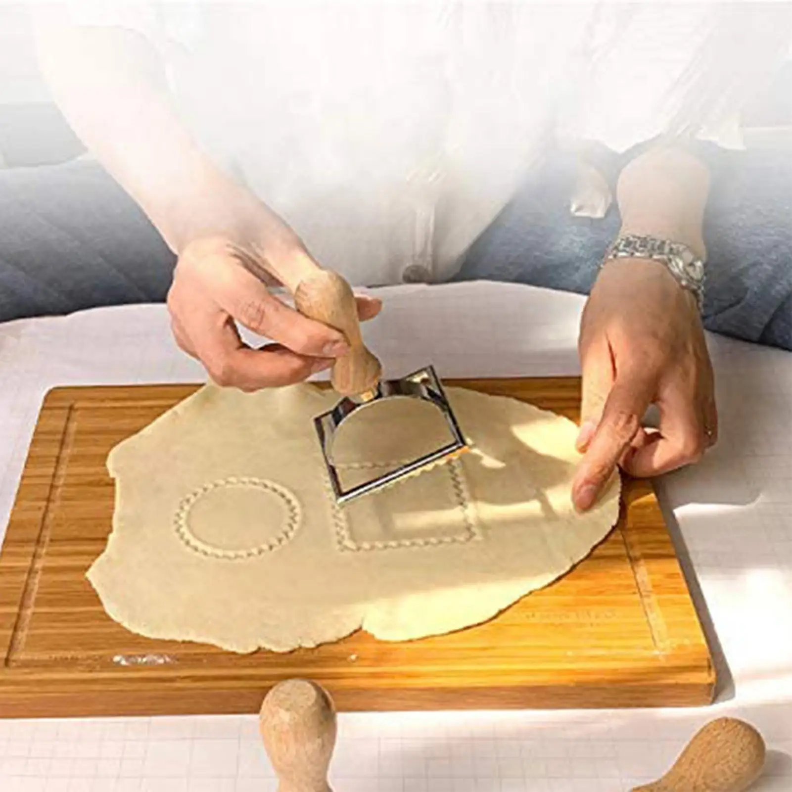 Pasta Cutter | Biscuit Mold with Wooden Handle and Fluted Edge | Leading Dough Cutter and Press Stamps for Pasta, Dumpli
Pasta Cutter | Biscuit Mold with Wooden Handle and Fluted Edge | Leading Dough Cutter and Press Stamps for Pasta, Dumpli