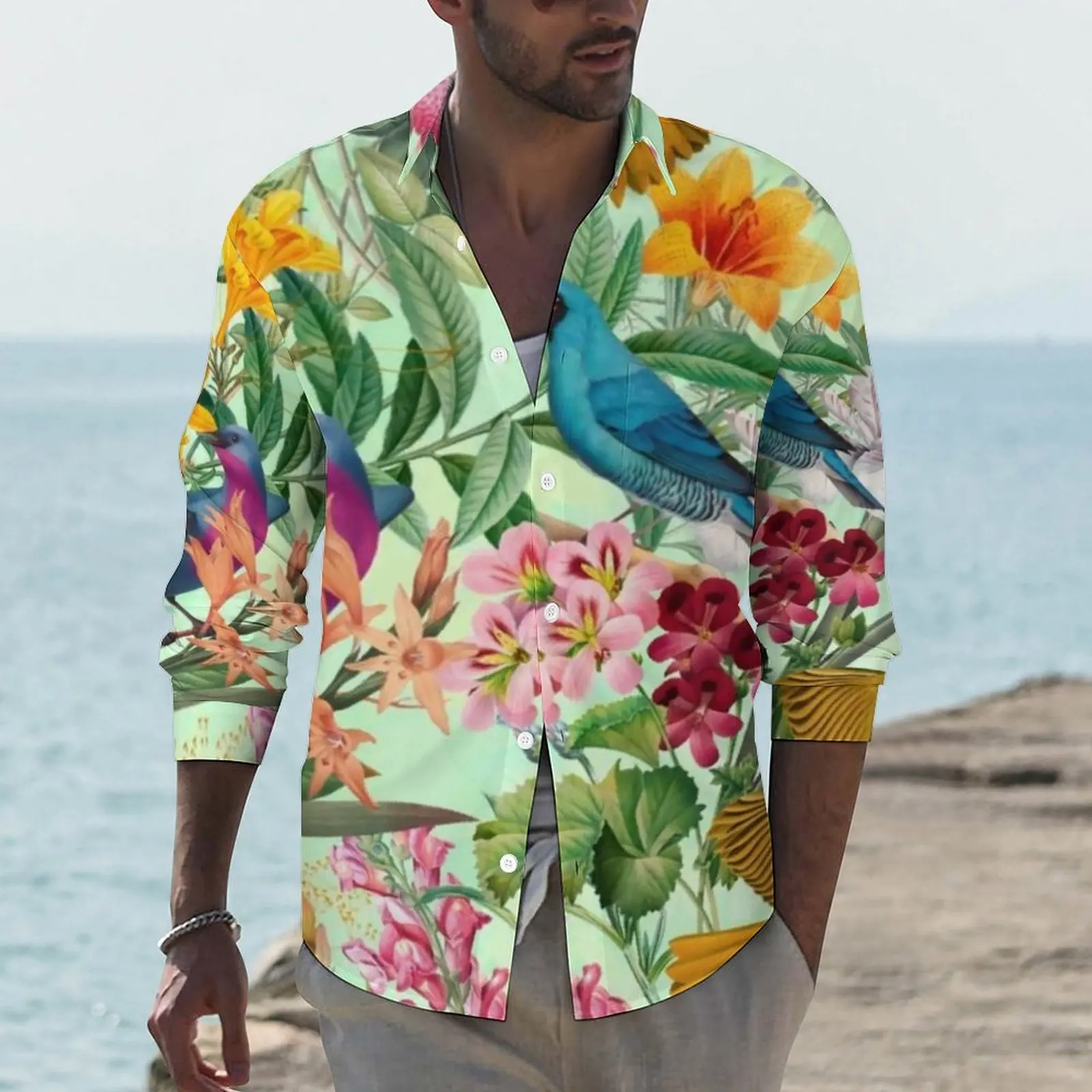 Birds Print Shirt Autumn Tropical Paradise Floral Casual Shirts Men Novelty Blouses Long Sleeve Graphic Funny Tops Plus Size 4XL
Birds Print Shirt Autumn Tropical Paradise Floral Casual Shirts Men Novelty Blouses Long Sleeve Graphic Funny Tops Plus Size 4XL