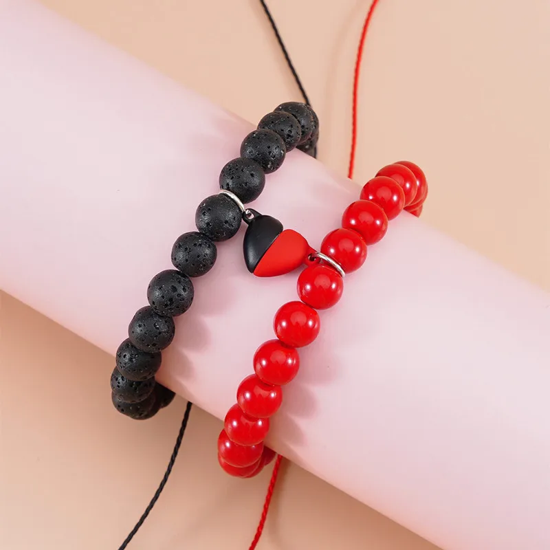 TULX 2pcs Couple Magnet Heart Shape Bracelets Men Women Yoga Natural Stone Beads Bracelet For Lovers Distance Friendship Jewelry
TULX 2pcs Couple Magnet Heart Shape Bracelets Men Women Yoga Natural Stone Beads Bracelet For Lovers Distance Friendship Jewelry