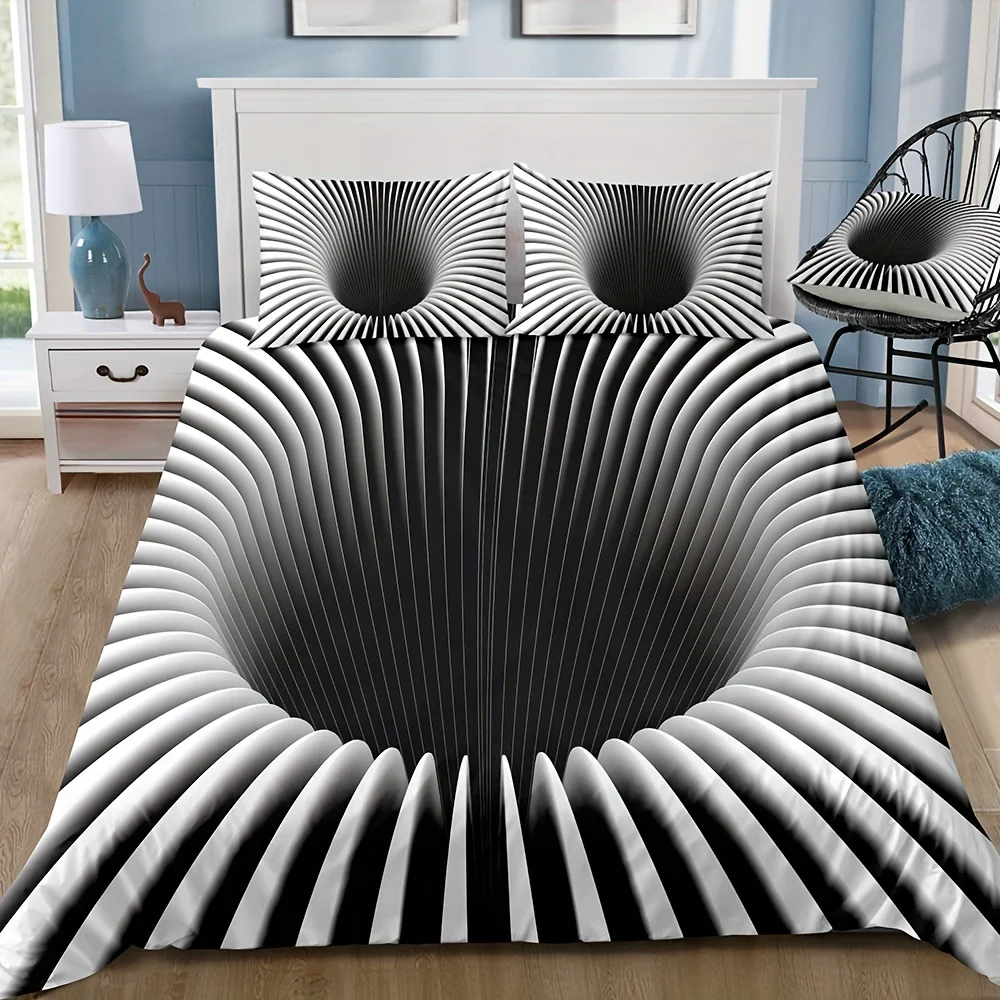 3pcs Soft and Comfortable Black Hole Print Duvet Cover Set for Bedroom and Guest Room Includes 1 Duvet Cover and 2 Pillowcases
3pcs Soft and Comfortable Black Hole Print Duvet Cover Set for Bedroom and Guest Room Includes 1 Duvet Cover and 2 Pillowcases