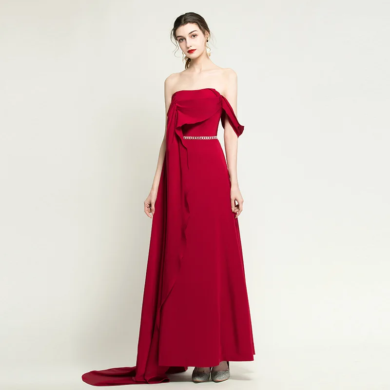 Red Wine Satin 2022 Evening Dress A-Line Sleeveless Strapless Sweetheart Beaded Belt Zipper Back Long Formal Party Banquet Gowns
Red Wine Satin 2022 Evening Dress A-Line Sleeveless Strapless Sweetheart Beaded Belt Zipper Back Long Formal Party Banquet Gowns
