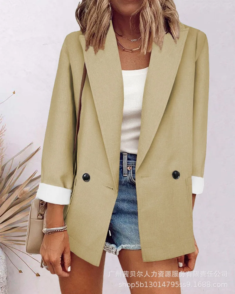 2023 New Blazer Women Solid Color Small Suit One Piece Long Sleeve Turn Down Collar Coat Blazers Jacket Women Coats Office Lady
2023 New Blazer Women Solid Color Small Suit One Piece Long Sleeve Turn Down Collar Coat Blazers Jacket Women Coats Office Lady