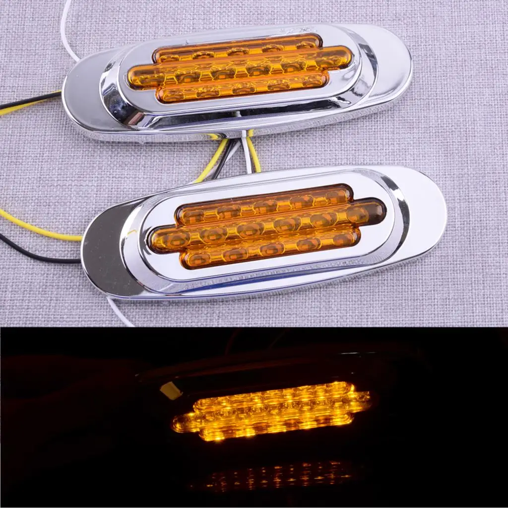 12V 2Pcs 16 LED Amber Lens Side Marker Turn Signal Light 3 Wire for Universal Car Truck Trailer Pickup Front Rear Left Right
12V 2Pcs 16 LED Amber Lens Side Marker Turn Signal Light 3 Wire for Universal Car Truck Trailer Pickup Front Rear Left Right