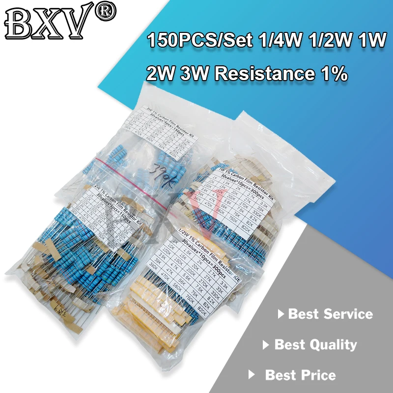 1/4W 1/2W 1W 2W 3W Resistance 1% 300PCS 150PCS/Set Metal Film Resistor Assortment Kit Set 30Kinds Each 5/10PCS 1~750 1K~820K Ohm
1/4W 1/2W 1W 2W 3W Resistance 1% 300PCS 150PCS/Set Metal Film Resistor Assortment Kit Set 30Kinds Each 5/10PCS 1~750 1K~820K Ohm