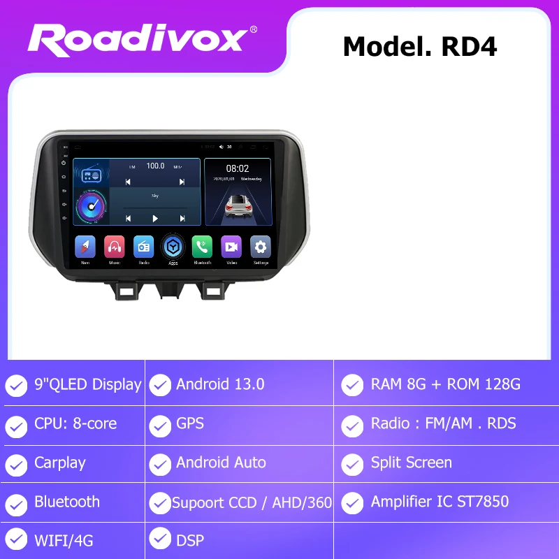 Автомобильное радио Roadivox Android для Hyundai Tucson IX35 2018 2020, стерео GPS-навигация, видео, мультимедийный плеер, магнитофон, carplay
Автомобильное радио Roadivox Android для Hyundai Tucson IX35 2018 2020, стерео GPS-навигация, видео, мультимедийный плеер, магнитофон, carplay