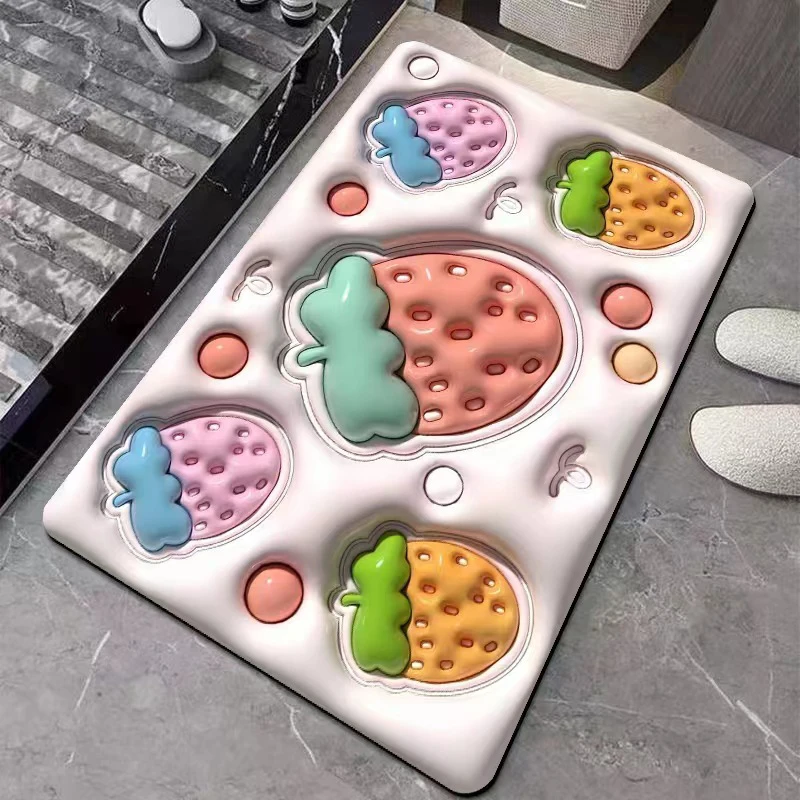Diatom Mud Bath Mat 3D Strawberry Floral Shaped Shower Carpet 40*60cm Embossed Doormat Non Slip Absorbent Bathtub Floor Carpets
Diatom Mud Bath Mat 3D Strawberry Floral Shaped Shower Carpet 40*60cm Embossed Doormat Non Slip Absorbent Bathtub Floor Carpets
