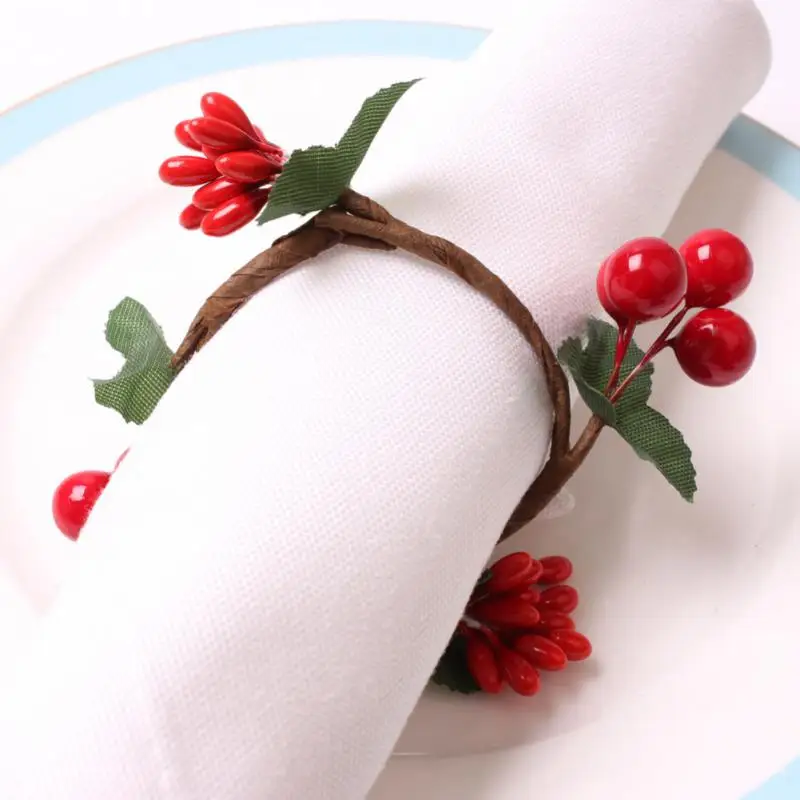 6pcs DIY Handmade Berry Wreath Napkin Ring Red Fruit Napkin Buckle Christmas Napkin Ring Candle Ring Hotel Towel Ring
6pcs DIY Handmade Berry Wreath Napkin Ring Red Fruit Napkin Buckle Christmas Napkin Ring Candle Ring Hotel Towel Ring