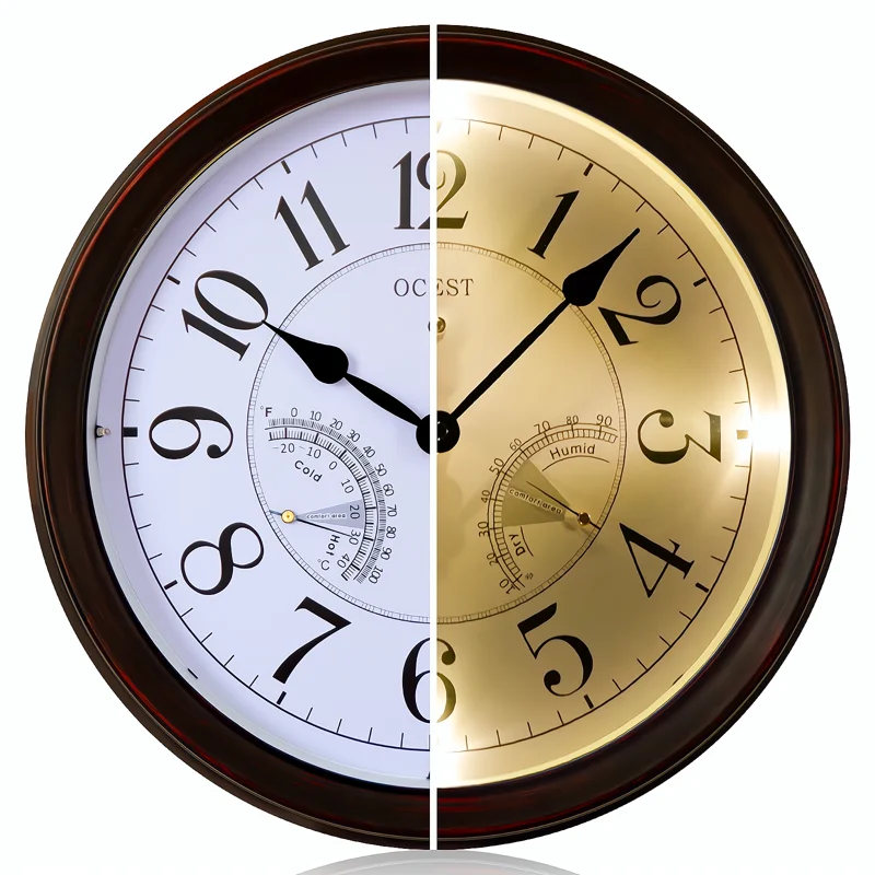 14 Inch Silent Retro LED Night Light Wall Clock with Thermometer Hygrometer, Waterproof Glow in the Dark Large Clock for Bedroo
14 Inch Silent Retro LED Night Light Wall Clock with Thermometer Hygrometer, Waterproof Glow in the Dark Large Clock for Bedroo
