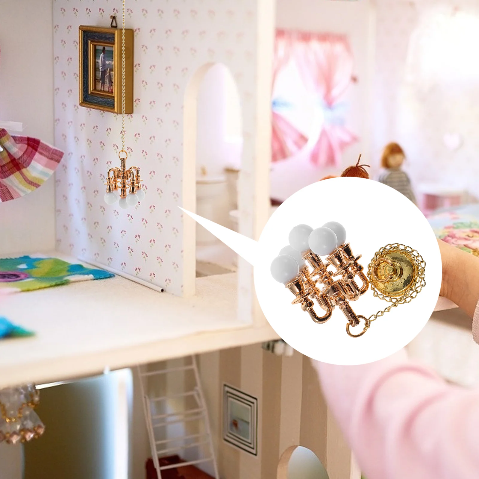 Dollhouse Chandelier Imitation Hanging Lamp Miniature Decor Ceiling Adornment Prop Toys Doll's
Dollhouse Chandelier Imitation Hanging Lamp Miniature Decor Ceiling Adornment Prop Toys Doll's