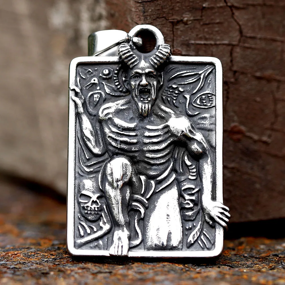2023 New Design Stainless Steel Skull Satan Rectangular Pendant For Men Cool Gothic Jewelry for gift free shipping
2023 New Design Stainless Steel Skull Satan Rectangular Pendant For Men Cool Gothic Jewelry for gift free shipping