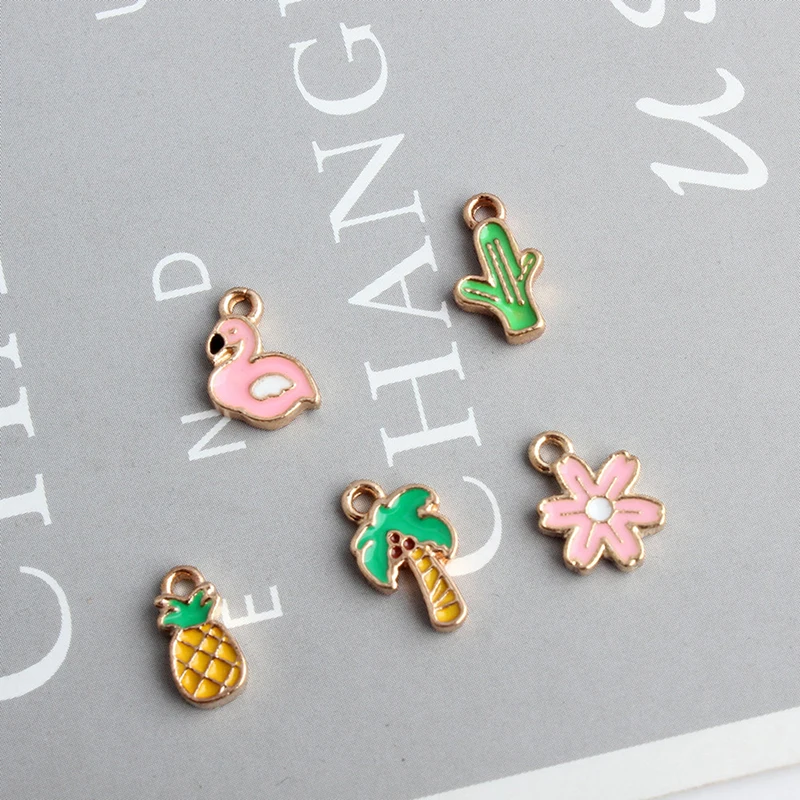 10pcs New Arrival Cute Mini Cactus Pineapple Coconut Tree Flowers Enamel Charm Fit for Bracelet Earring Jewelry Making Pendants
10pcs New Arrival Cute Mini Cactus Pineapple Coconut Tree Flowers Enamel Charm Fit for Bracelet Earring Jewelry Making Pendants