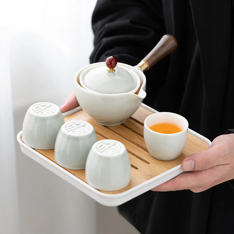 

Портативный чайный сервиз «ленивый» кунг-фу, чайная чашка, чайник с автоматическим вращением на 360 градусов, креативный чайный сервиз, чайные наборы