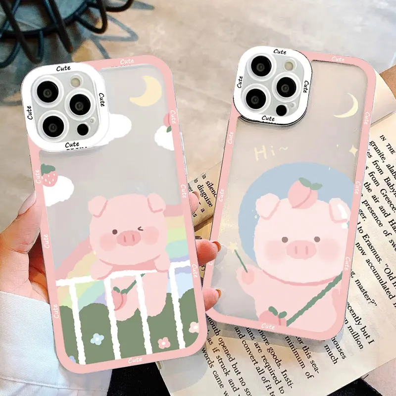 Cute Naughty Pink Pig Cartoon Clear Phone Case For iPhone 14 11 13 12 Pro Max For iPhone X XS XR 7 8 Plus SE2 Transparent Covers
Cute Naughty Pink Pig Cartoon Clear Phone Case For iPhone 14 11 13 12 Pro Max For iPhone X XS XR 7 8 Plus SE2 Transparent Covers