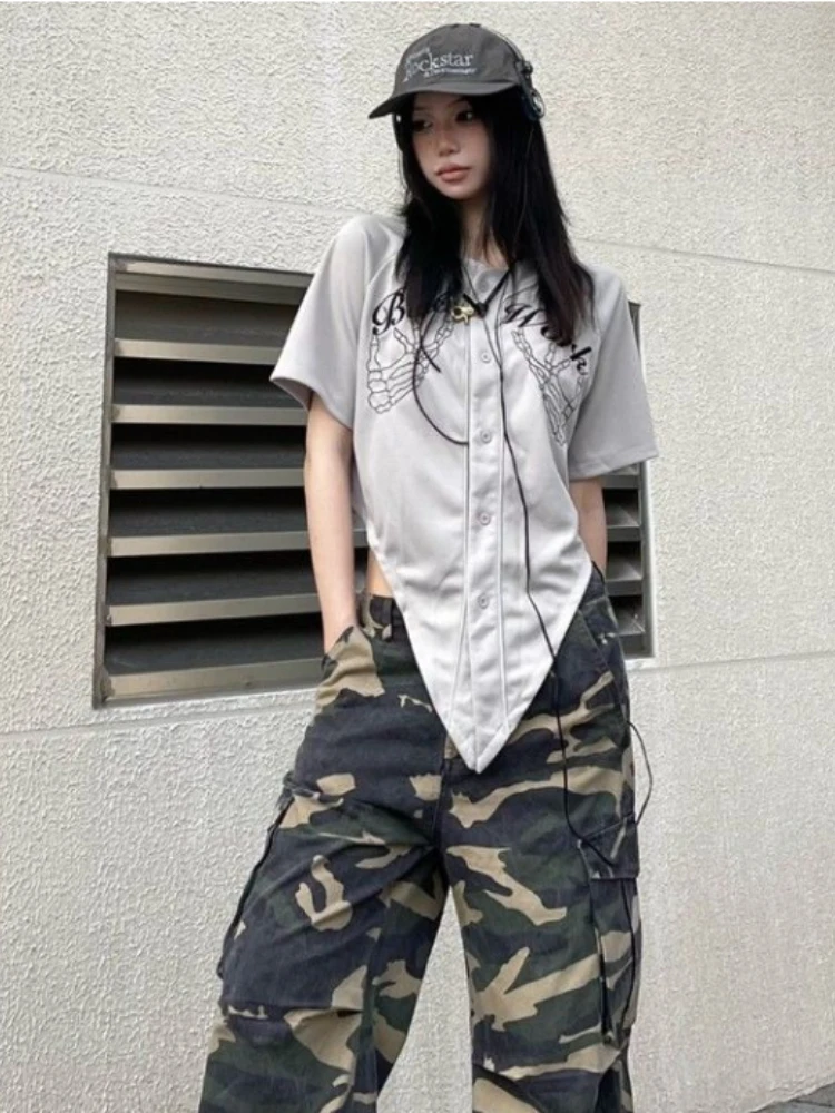 Deeptown Y2K Vintage Blouse Women Harajuku Kpop Oversized Crop Tops Grunge Skull Irregular Short Sleeve Shirts Gothic Streetwear
Deeptown Y2K Vintage Blouse Women Harajuku Kpop Oversized Crop Tops Grunge Skull Irregular Short Sleeve Shirts Gothic Streetwear