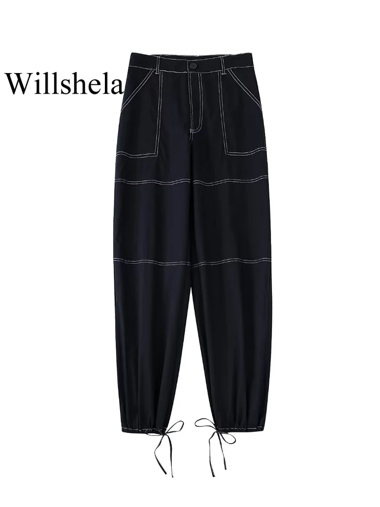 Willshela Women Fashion Solid Front Zipper Trousers Vintage High Waist Female Chic Lady Straight Pants Mujer 
Willshela Women Fashion Solid Front Zipper Trousers Vintage High Waist Female Chic Lady Straight Pants Mujer