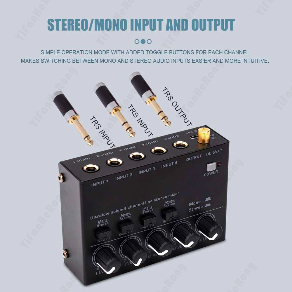 Mini Stereo 4 Channels Mixer low Noise Mixers Mixing Console DC5V With Power Adapter for Electric Guitar Drum Piano
Mini Stereo 4 Channels Mixer low Noise Mixers Mixing Console DC5V With Power Adapter for Electric Guitar Drum Piano