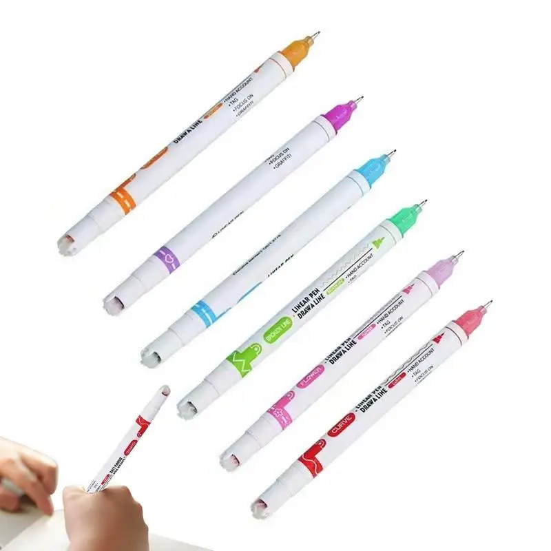 

Curve Highlighter Markers 6 Colored Curve Pens With 6 Different Curve Shapes Colored Curve Pens Highlighter Craft Pens And