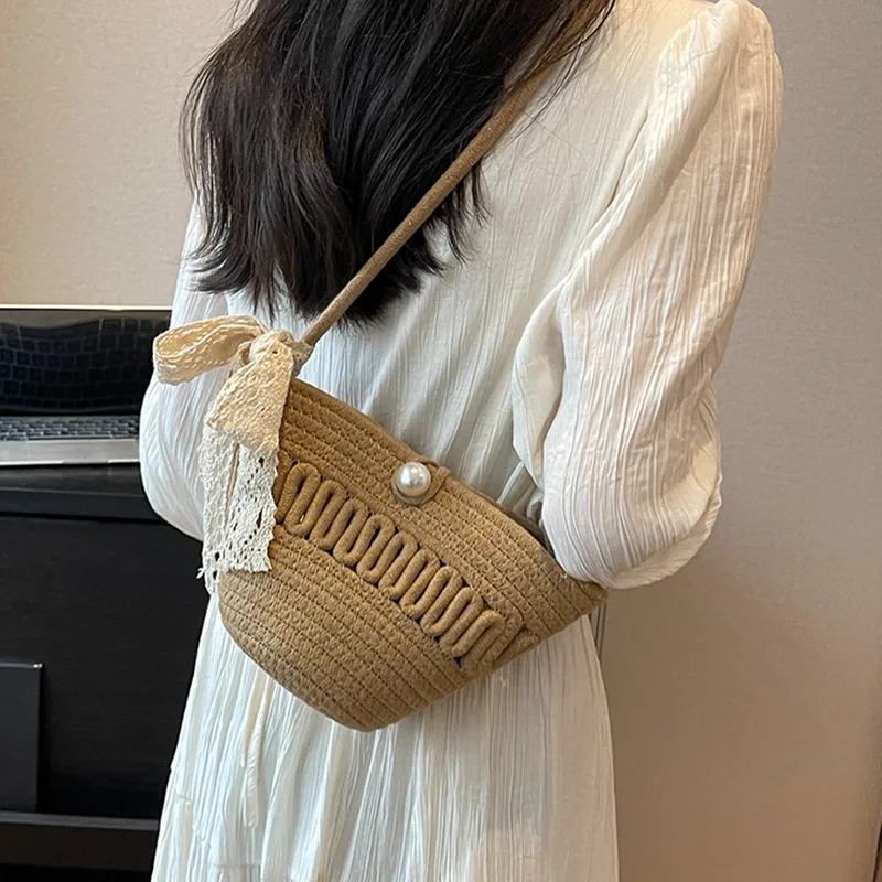 Elegant Ladies Small Bucket Bag Woven Handbag Women Holiday Beach Casual Crossbody Bag Fashion Retro Shoulder Bags 2023 Summer
Elegant Ladies Small Bucket Bag Woven Handbag Women Holiday Beach Casual Crossbody Bag Fashion Retro Shoulder Bags 2023 Summer