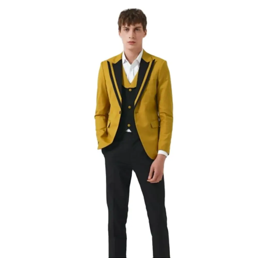 Elegant Men Suits Tuxedo Black Peak Lapel 3 Pcs Slim Fit Blazer Sets for Male Formal Wedding Prom Groom Suits (Blazer+Vest+Pant)
Elegant Men Suits Tuxedo Black Peak Lapel 3 Pcs Slim Fit Blazer Sets for Male Formal Wedding Prom Groom Suits (Blazer+Vest+Pant)
