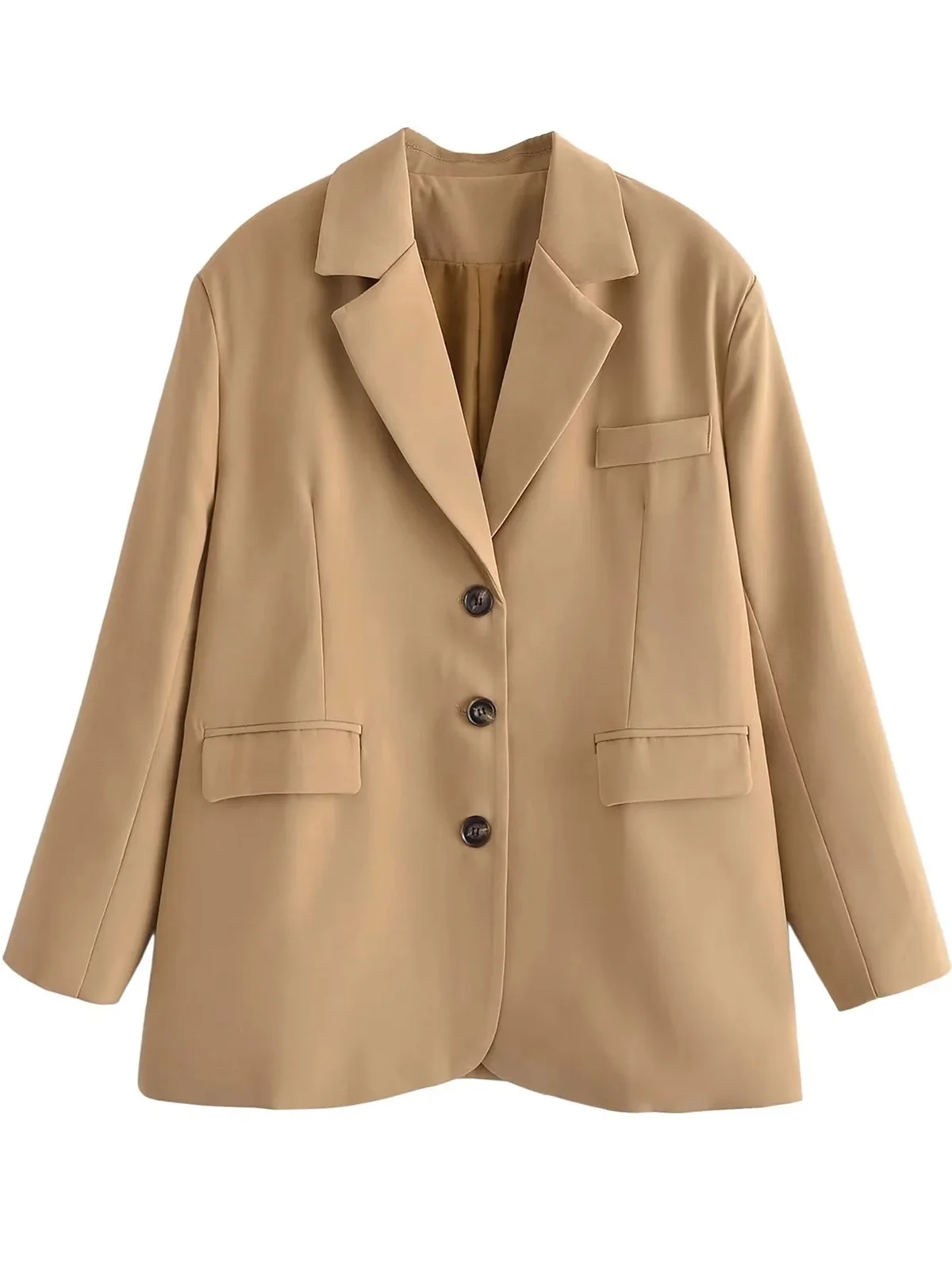 2022 Summer Women Fashion With Solid Loose Blazer Coat New Flap Pockets Full Sleeves Single Breasted Office Lady Outerwear
2022 Summer Women Fashion With Solid Loose Blazer Coat New Flap Pockets Full Sleeves Single Breasted Office Lady Outerwear