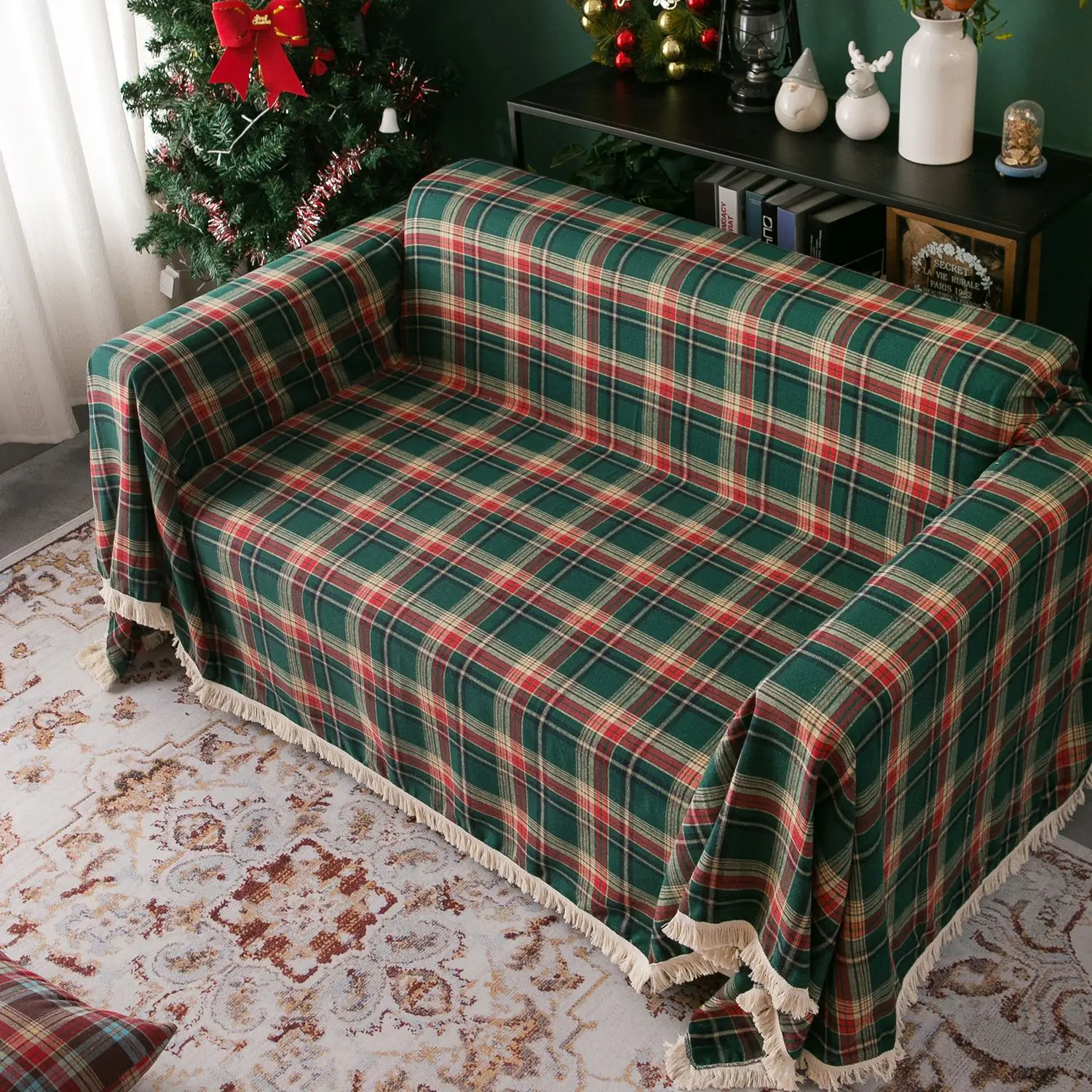 Green Couch Cover Sofa Slipcover with Lace Covers Protector Cotton Blend Thick Fabric Woven Xmas Design Chenille Cushion Blanket
Green Couch Cover Sofa Slipcover with Lace Covers Protector Cotton Blend Thick Fabric Woven Xmas Design Chenille Cushion Blanket