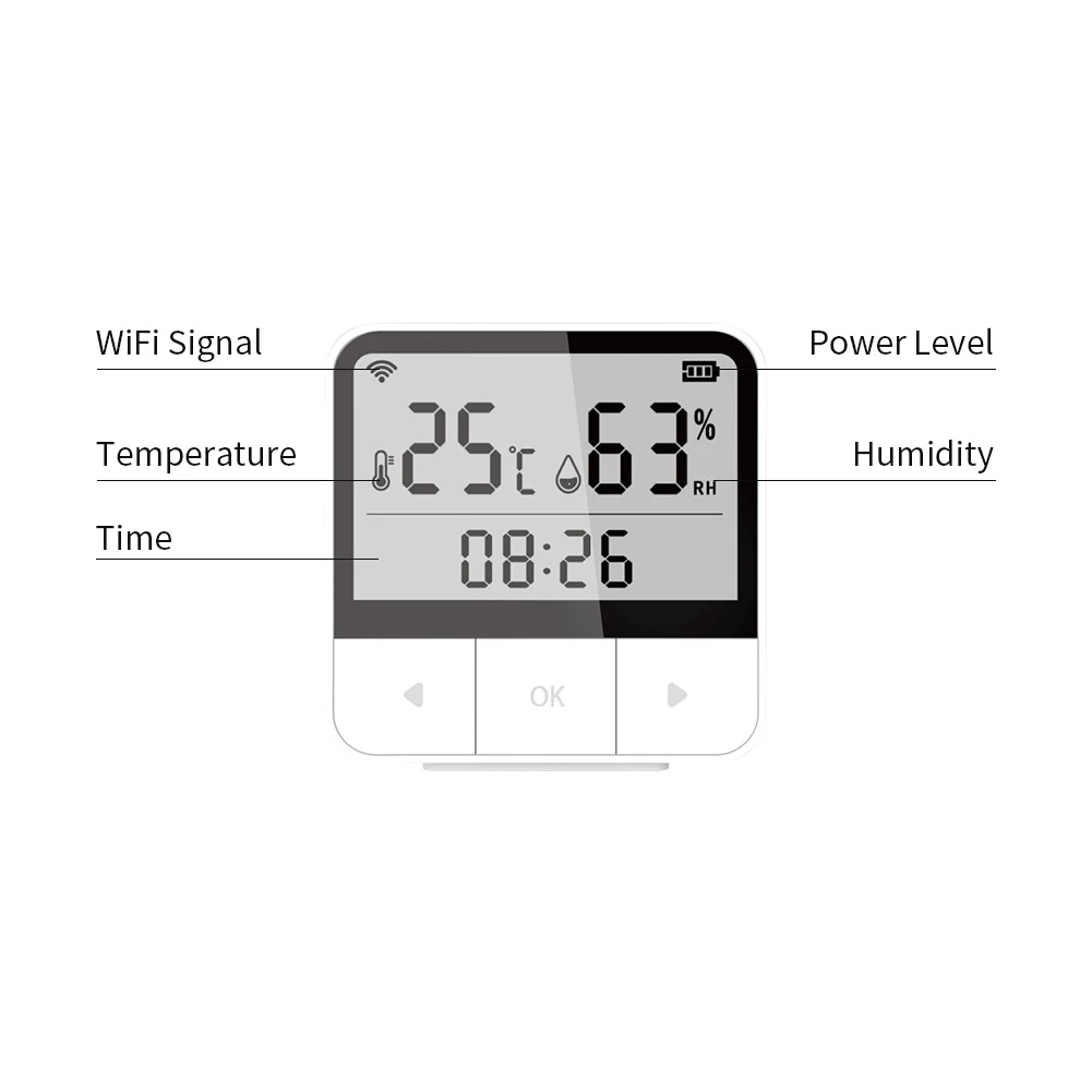 1 Pc Tuya Wifi Temperature And Humidity Sensor Indoor Thermometer Smart Hygrometer For Home Intelligent System Accessories
1 Pc Tuya Wifi Temperature And Humidity Sensor Indoor Thermometer Smart Hygrometer For Home Intelligent System Accessories