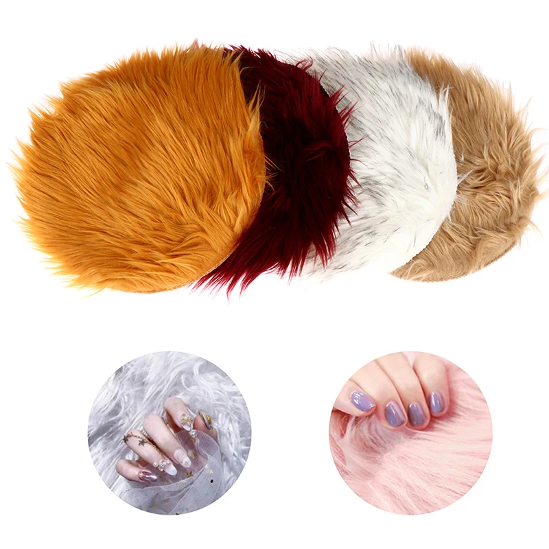

Nail Art Photo Background For Take Picture Background Washable Nail Art Equipment Hand Rest Artificial Wool Fluffy Table Pad